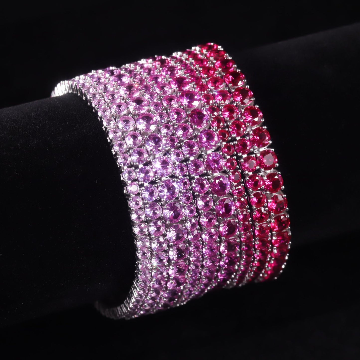Luxurious Gemstone Bracelet3/4/5mm Tennis Chain Elegance s925Sterling Silver Inlaid Cultivated Sapphire Bracelet for Women