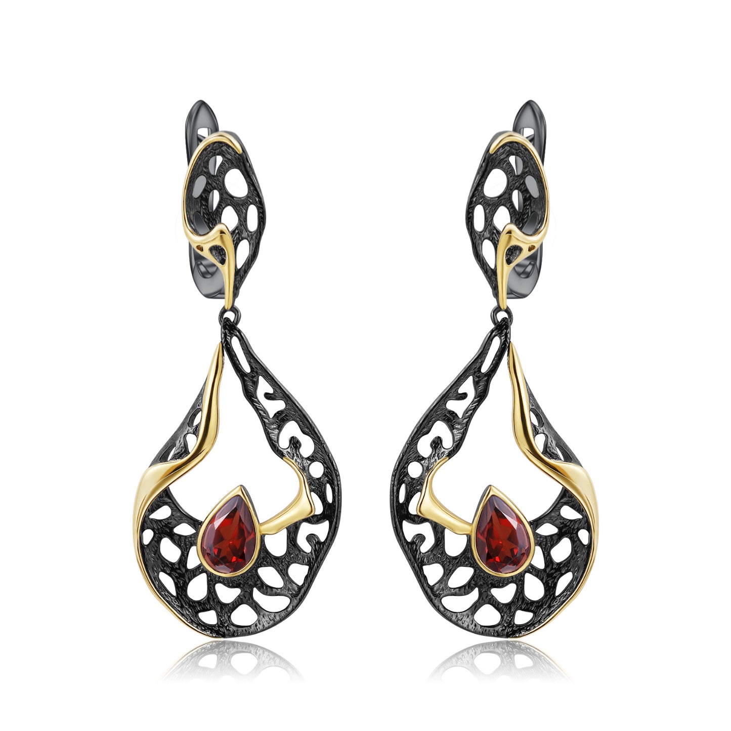 Italian Craft Designer Gemstone Earrings Retro High-End Sense925Silver Natural Amethyst Earrings Drop Earrings