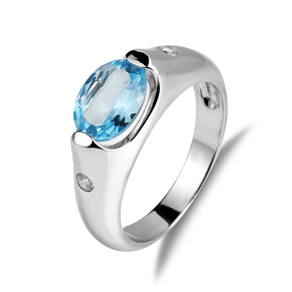 Natural Amethyst Ring In-stock Direct Supply Fashionable Light Luxury s925Sterling Silver Exquisite Inlaid Natural Gemstone Ring