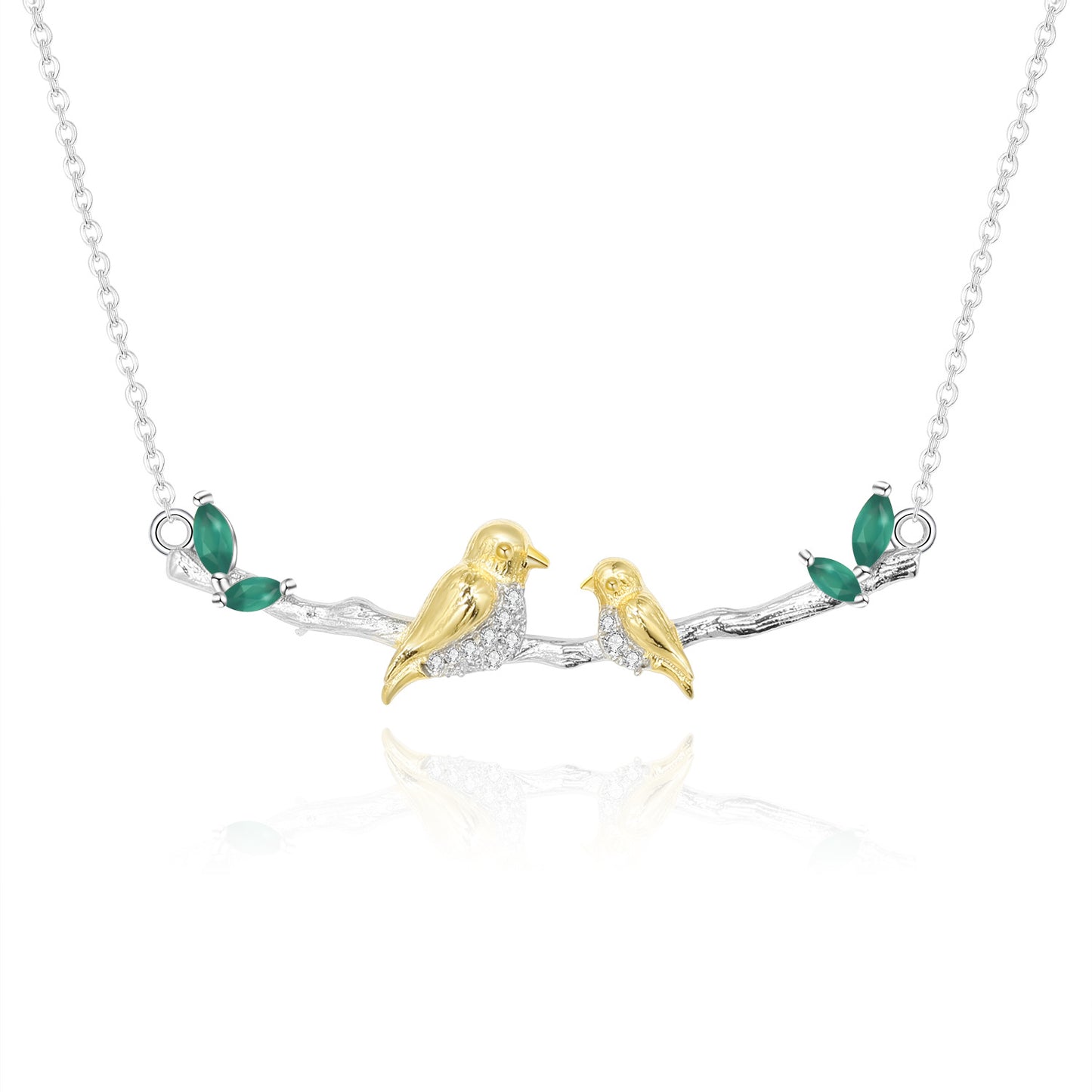 Designer High-End Pendant Bird Natural Style Design s925Silver Natural Gemstone Necklace Pendant