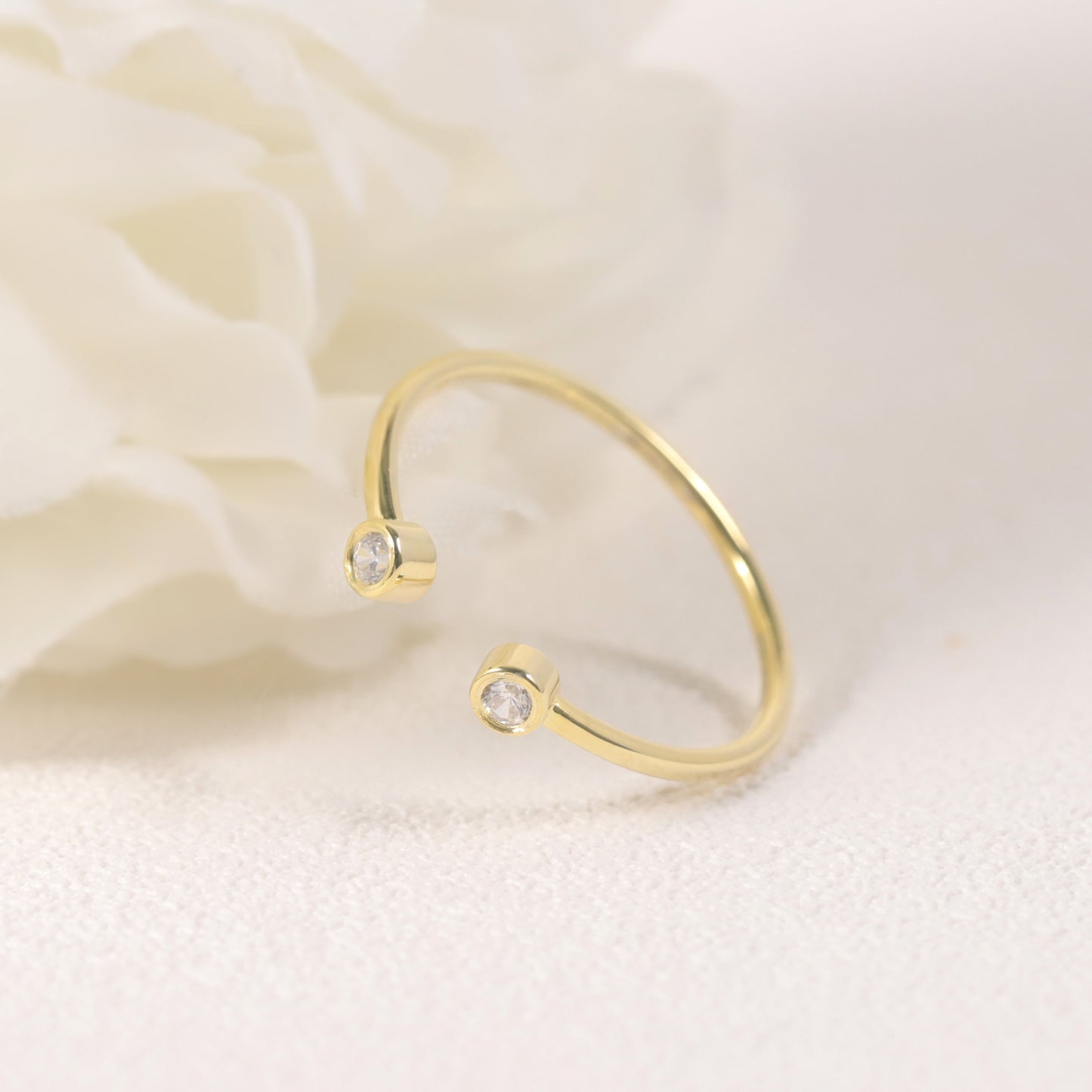 Premium Adjustable Open Ring s925Sterling Silver Inlaid Moissanite Men's and Women's Golden Dawn Series Simple Small Ring