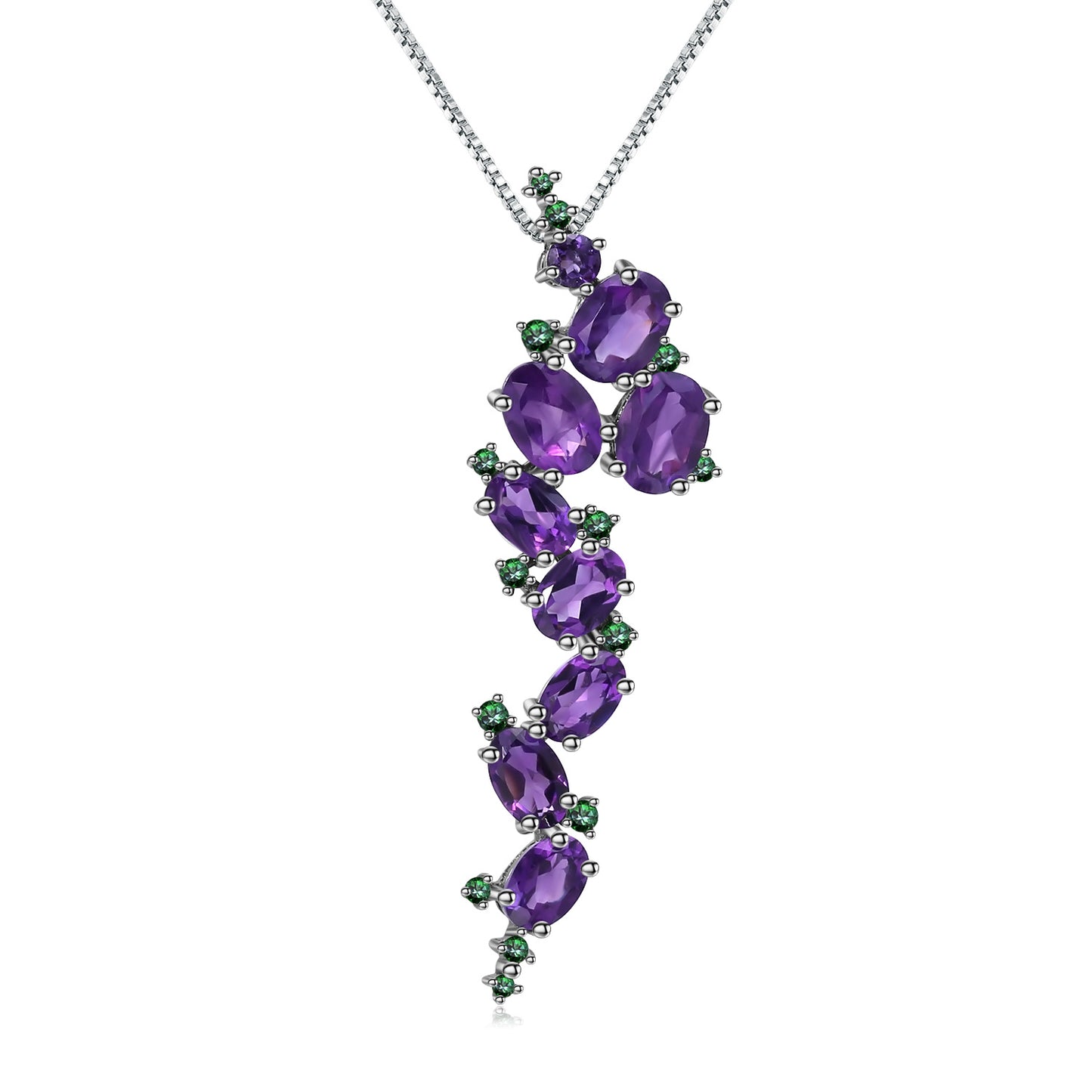 Italian Craft Designer Luxury Pendant High-end Feel s925Silver Natural Amethyst Necklace Pendant