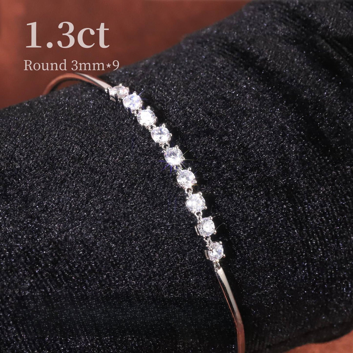 Light luxury temperament chic Single Row Diamond Bracelet9/10/14/18k Gold CVD/HPHT Lab-grown Diamond Bracelet