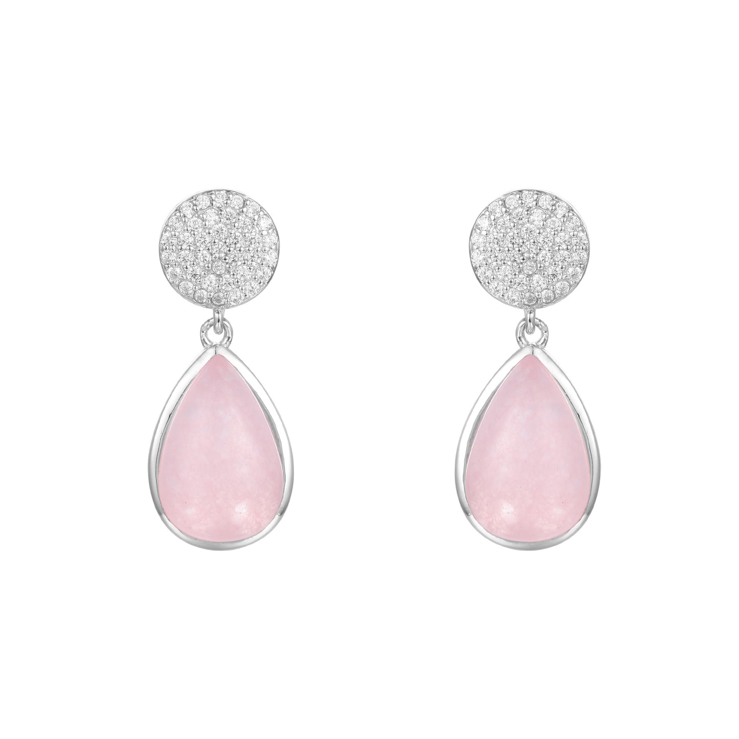 New Luxury Jewelry Accessories Pink Crystal Gem Earrings French Romance s925Silver Inlaid Natural Gemstone Earrings