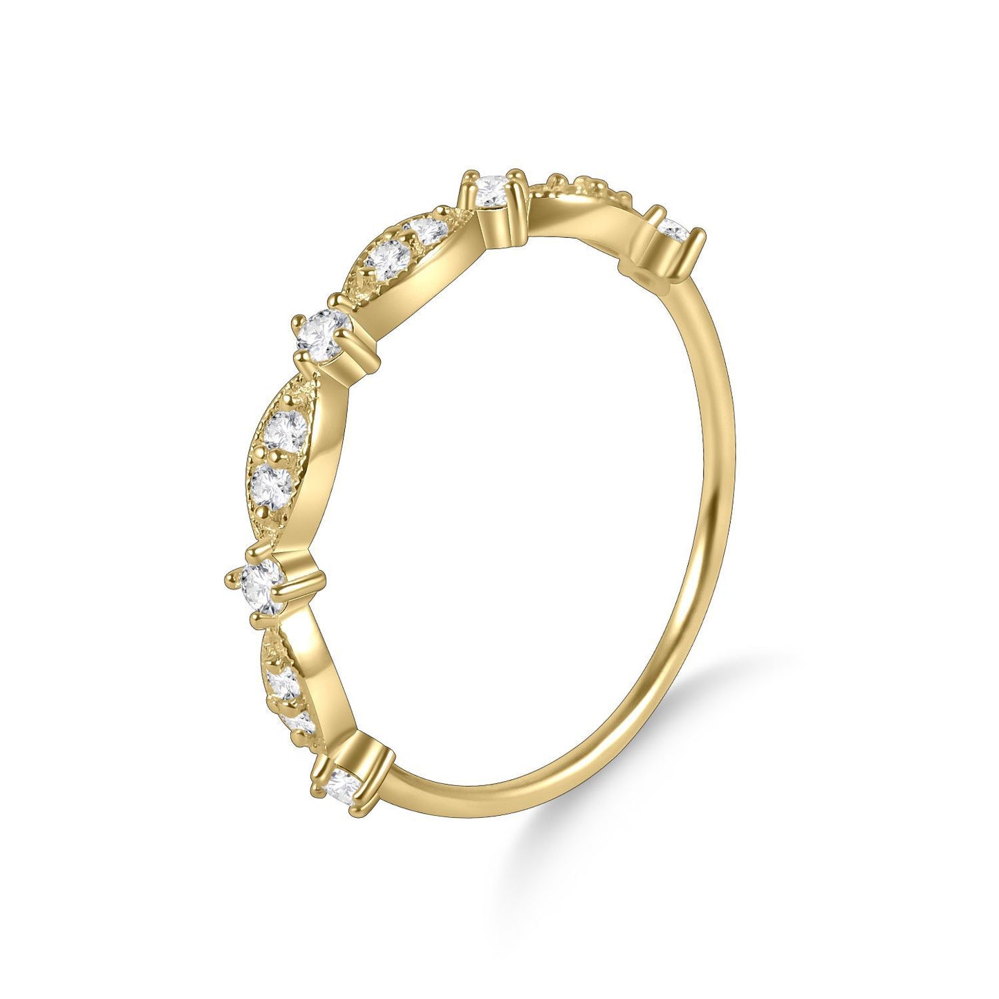 Golden Dawn Series Small Ring s925Sterling Silver Moissanite Inlaid Jewelry for Women, Niche Design Ring, TikTok Hot Item