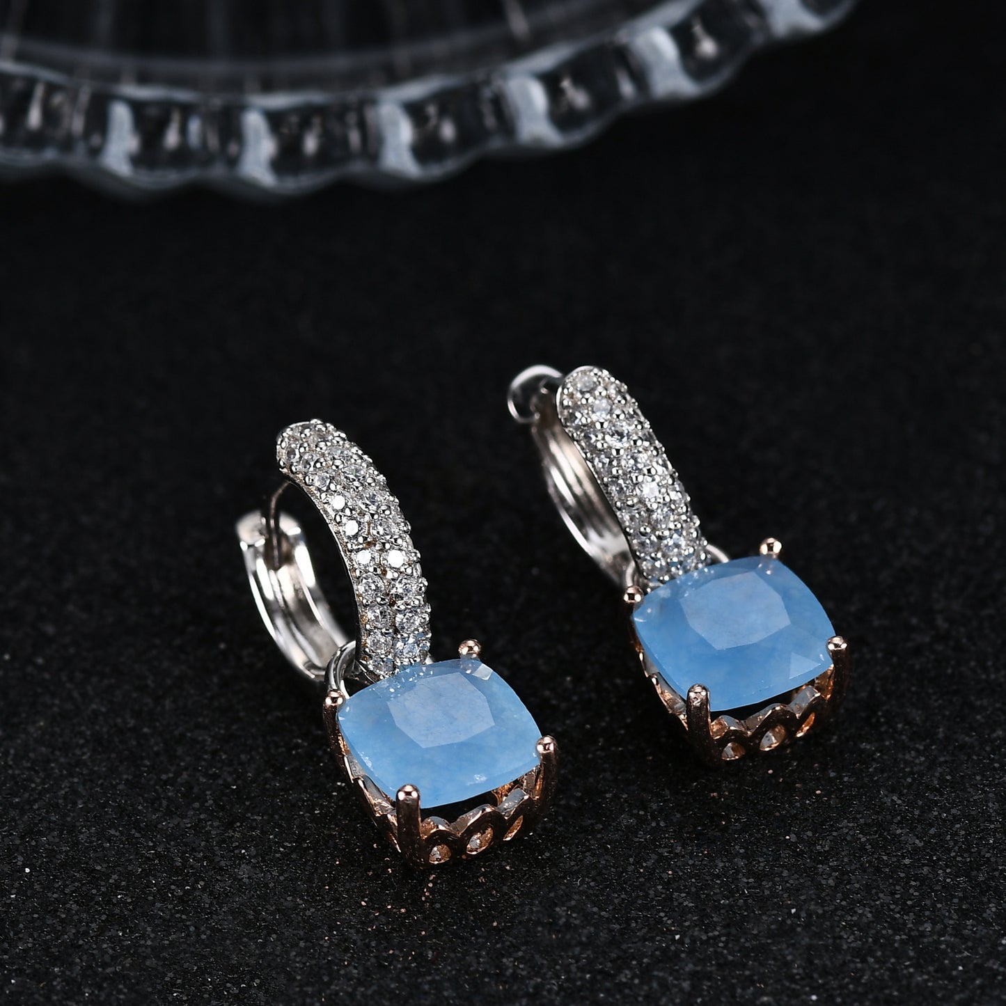 New Luxury Style Fashion Design Natural Citrine Earrings s925Silver Inlaid Colorful Gemstone Stud Earrings