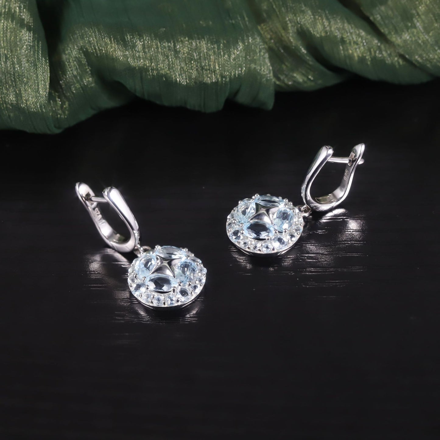 Natural Style Leaf Branch Earrings S925Sterling Silver Inlaid Natural Garnet Niche Design Earrings New Style