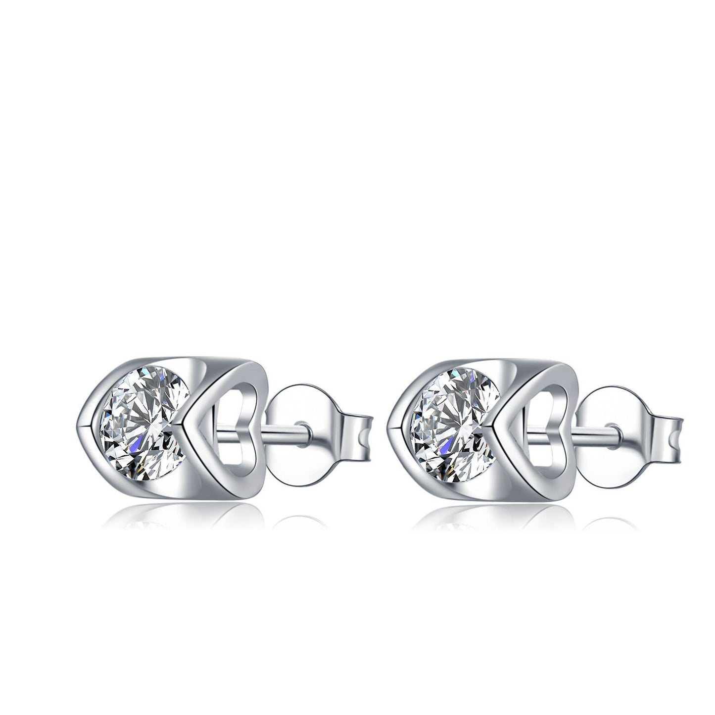 Fashion Earrings and Necklace Two-Piece Set s925Sterling Silver Inlaid Gemstone1Carat Moissanite Jewelry Set