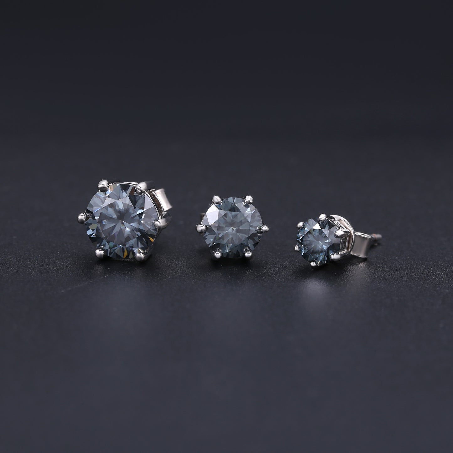 Fashion All-Matching0.5-2Carat Rainbow Moissanite Earrings Commuting S925Sterling Silver Colorful Moissanite Stud Earrings
