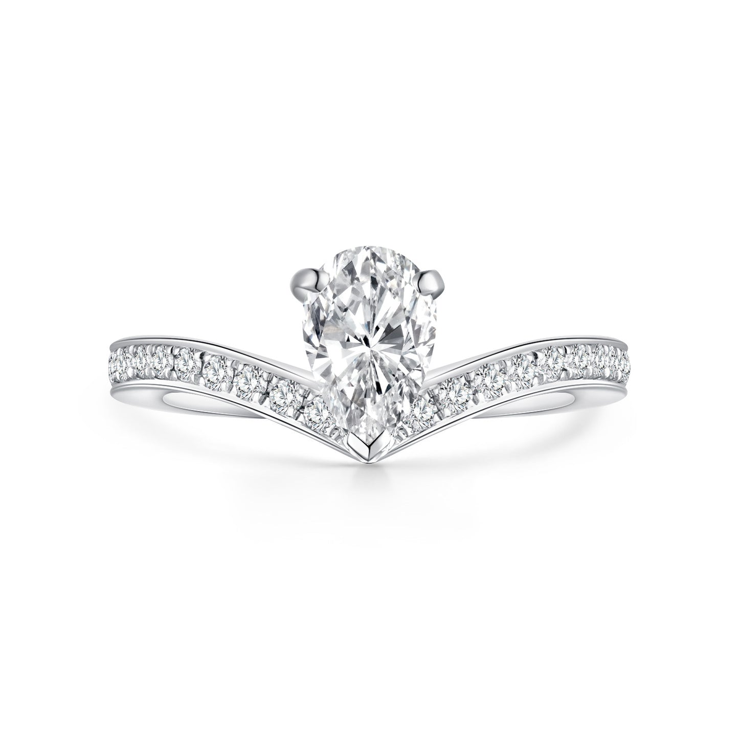 Super beautiful crown18k Gold Diamond Ring0.62Carat Cultivated Diamond Pear Shape Au750Wedding Ring k gold ring for women