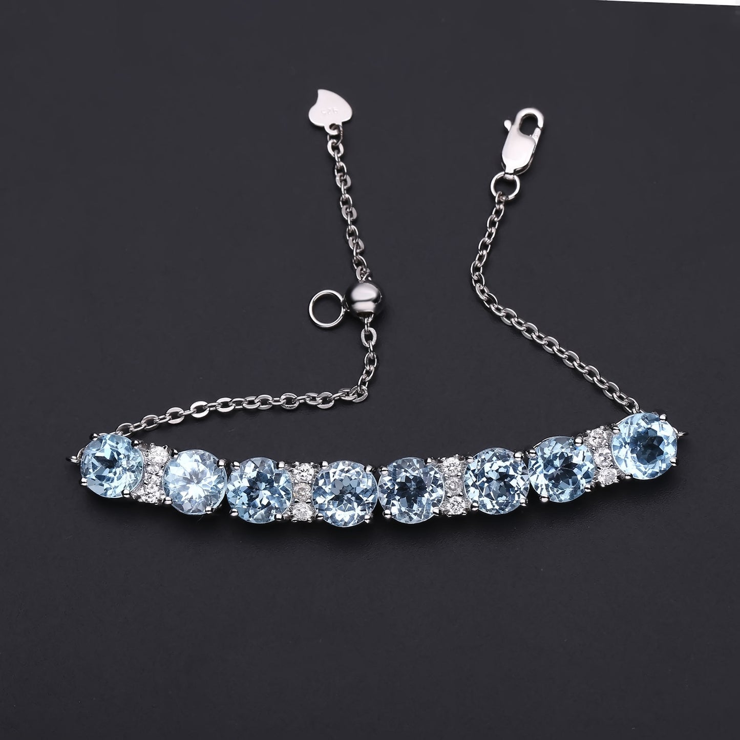 Fashion Topaz Natural Stone Bracelet for Women Style Princess Temperament925Silver Inlaid Natural Gemstone Bracelet