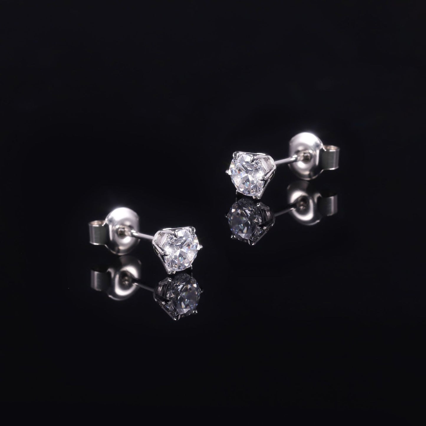 Foreign Trade18k Gold earrings with six claws0.5Carat Moissanite Earrings9/10/14k Gold Earrings Platinum Studs