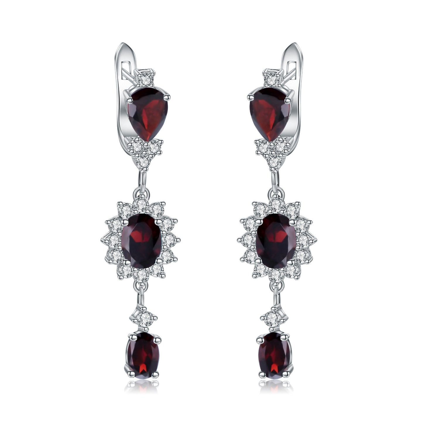 Luxurious Design Natural Gemstone Topaz Earrings Advanced Sense925Silver Inlaid Natural Gemstone Earrings