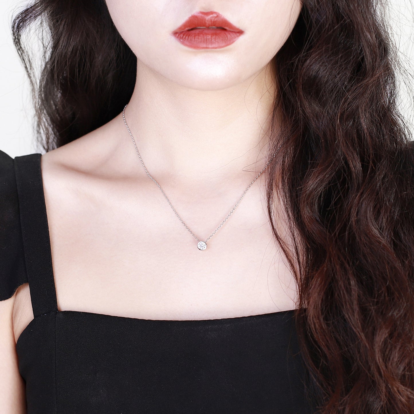 Bubble Necklace Elegant Clavicle Chain Moissanite Pendant9/10/14/18k White Gold Rose Gold Yellow Gold Necklace