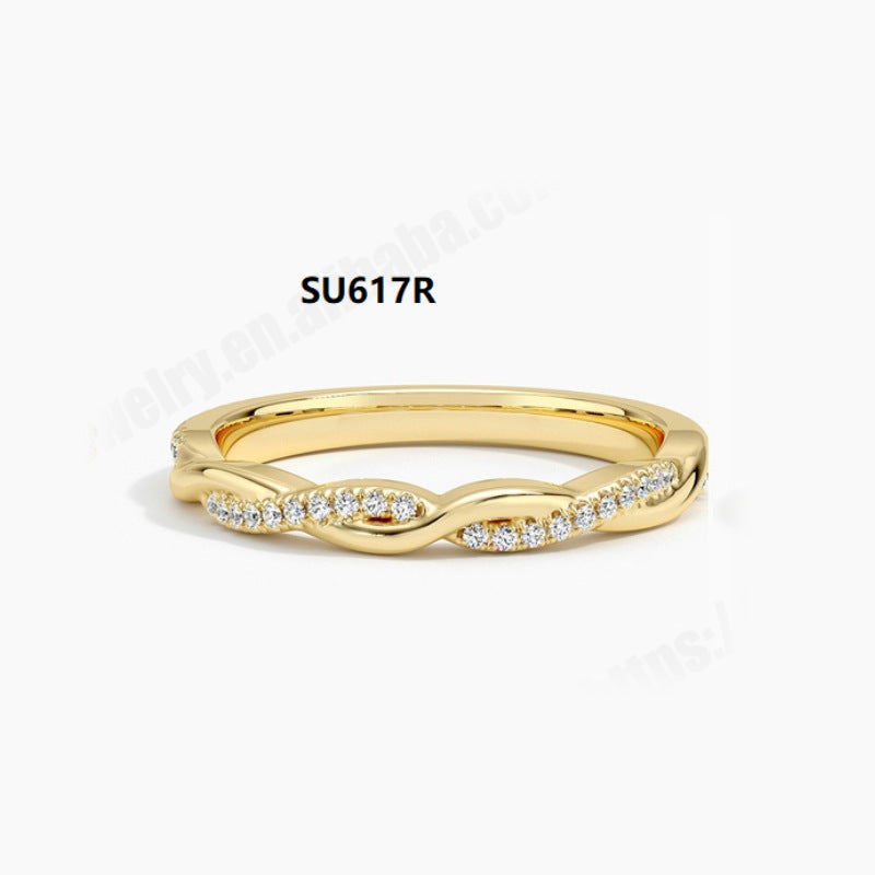 Lightweight Small Ring s925Sterling Silver Moissanite Ring VX Minimalist Layered Ring2024Popular ring