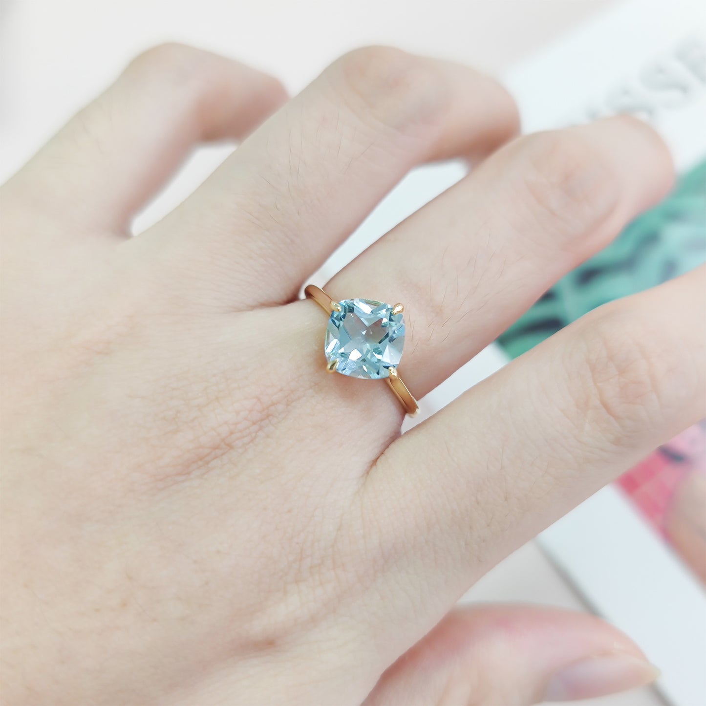 Simple2Carat Ring s925Sterling Silver Inlaid Natural Topaz Wedding Ring Pink Crystal Ring Hot Selling for Women