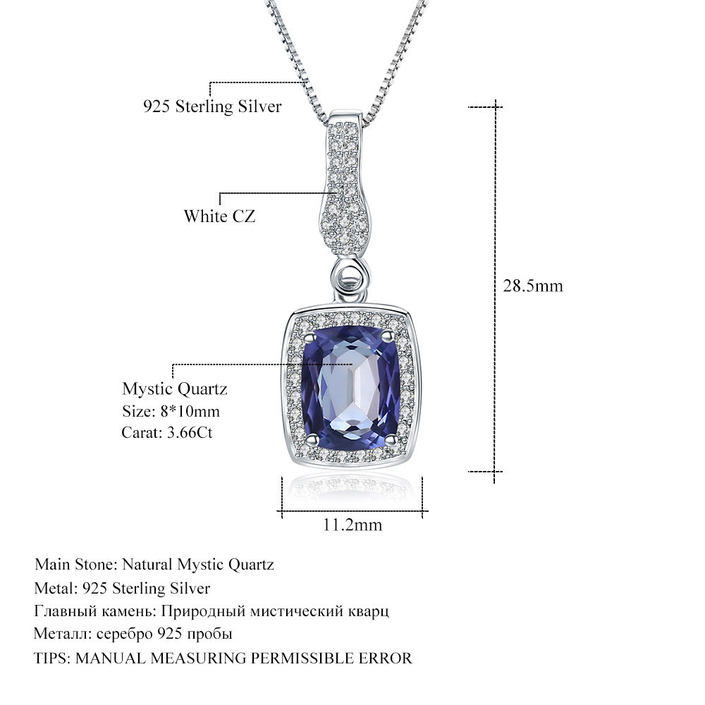 Luxurious Colorful Gemstone Necklace Pendant Fashionable and Unique Style s925Silver Inlaid Crystal Necklace Pendant