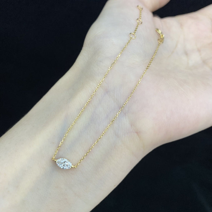 Seiko18k Gold Inlaid Cultivated Diamond Bracelet for Women0.3Carat Olive Diamond Gold Bracelet ins Fresh