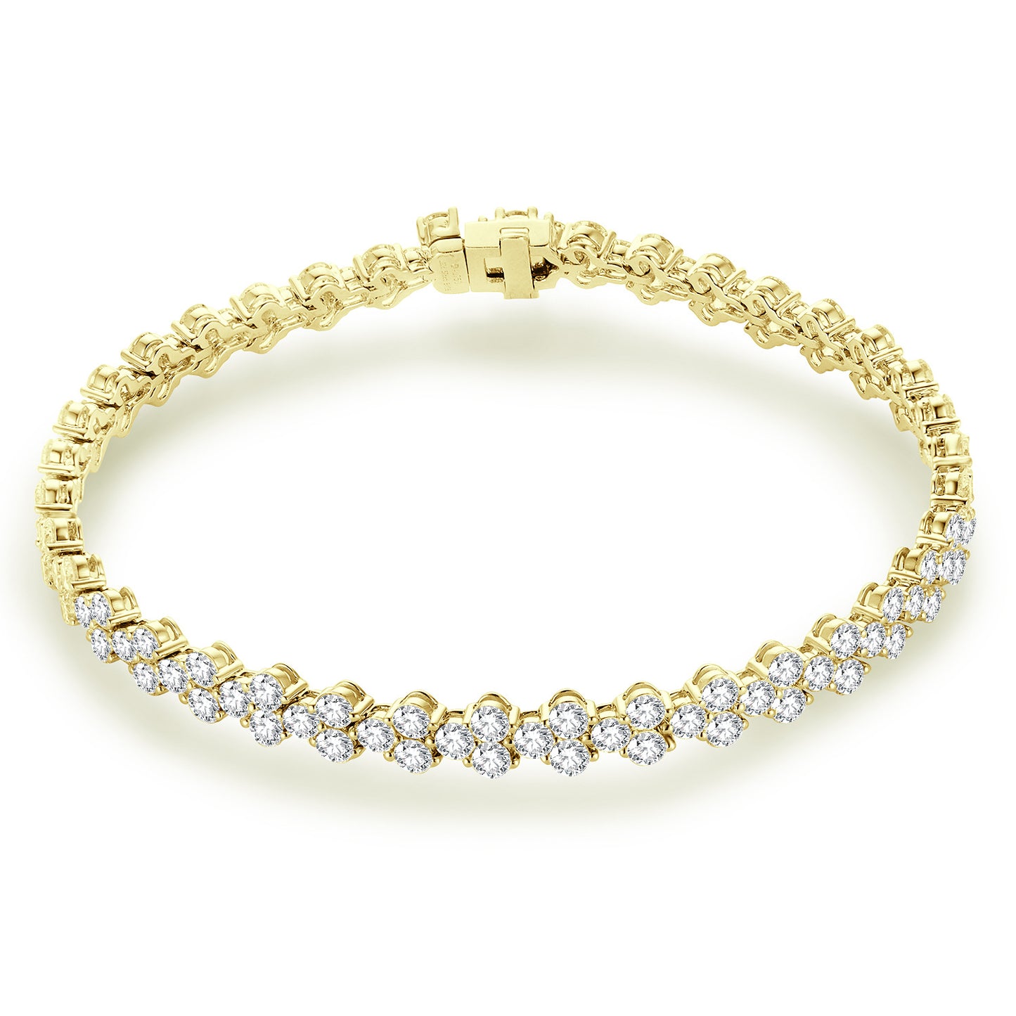 Full Diamond18k Gold Bracelet Inlaid with Cultivated Diamonds Tennis Chain Gift High-end Jewelry2.5mm Gold Bracelet Export