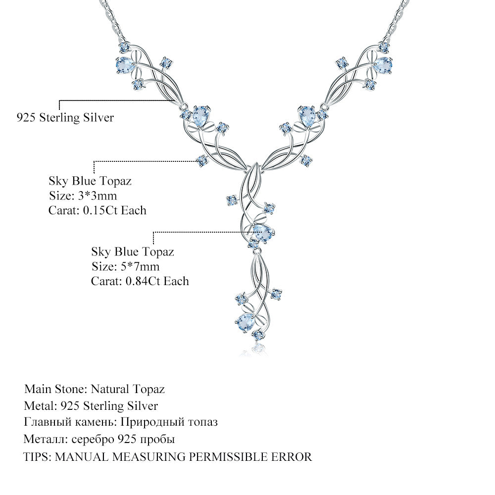 Natural Gemstone Luxury Necklace for Women Advanced Sense925Sterling Silver Inlaid Natural Amethyst Evening Party Elegant Necklace