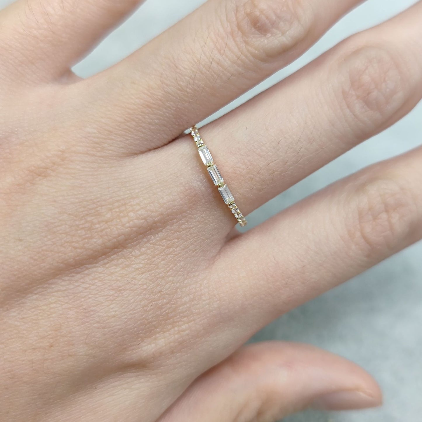 Casual Style Versatile Gold-Filled Ring s925Sterling Silver Moissanite Gold Dawn Series Ring Thin Export