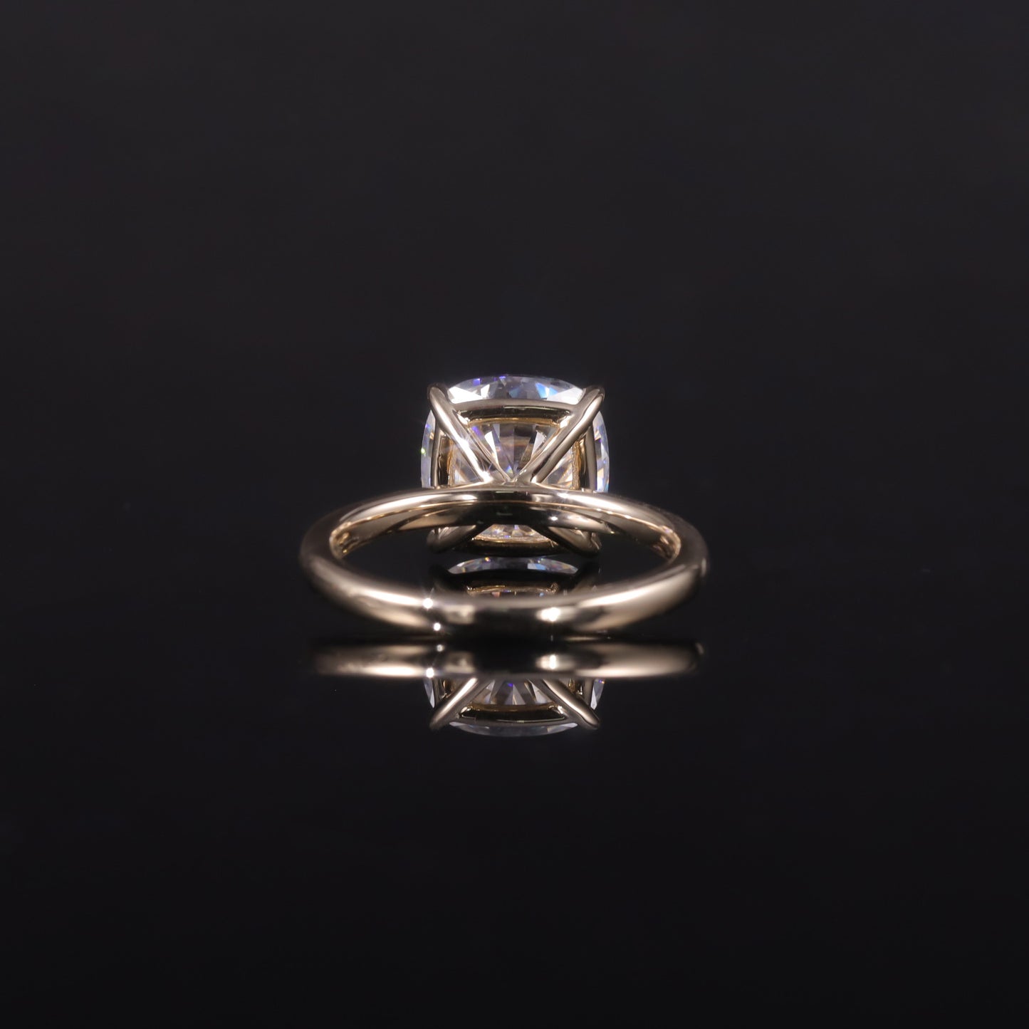 Fangfang Cultivation Diamond Ring9/10/14/18k Golden Four Claws5Carat Diamond Ring Simple Band Single Diamond Minimalist Wedding Ring