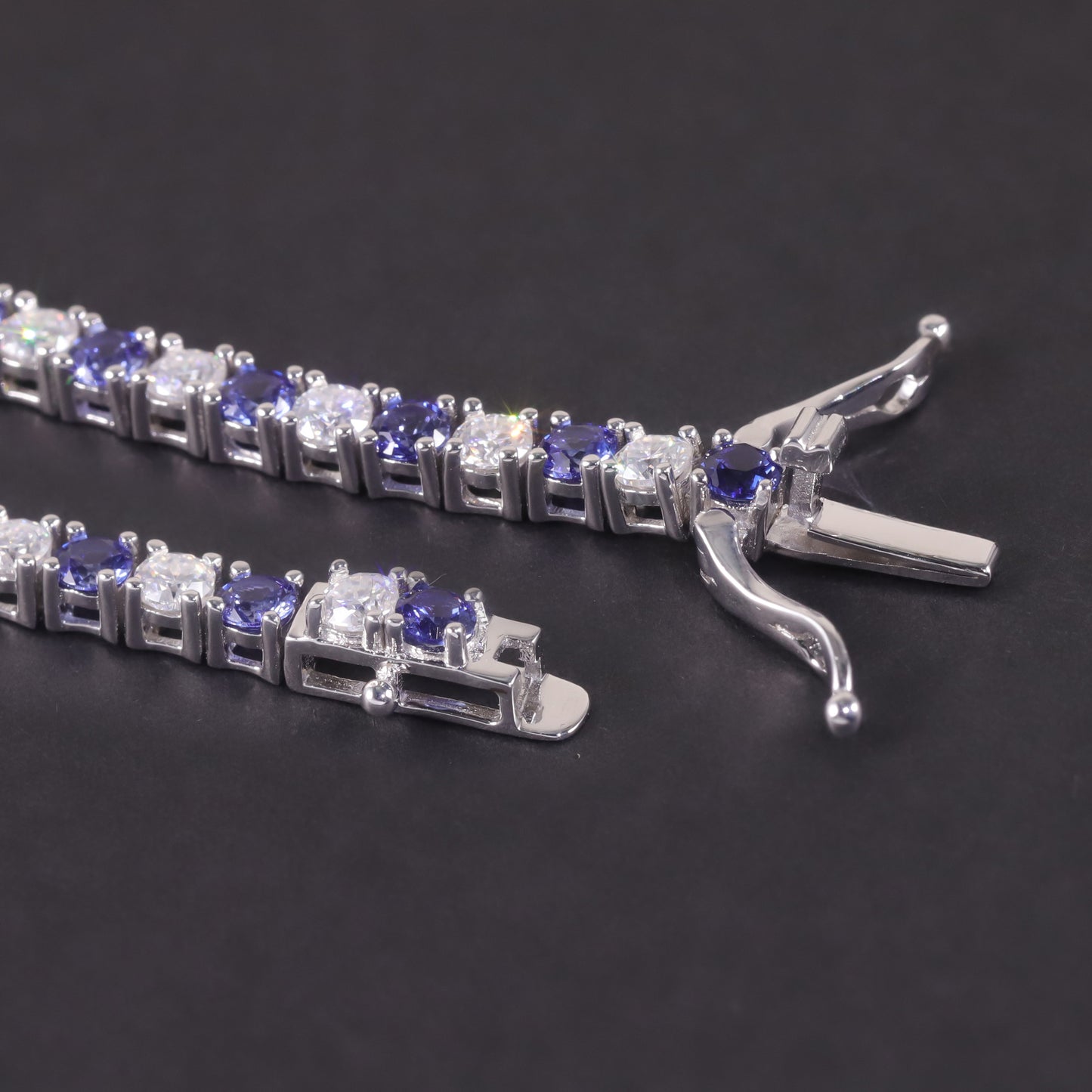 Fashion High-end Jewelry Bracelet3/4/5mm Tennis Chain s925Sterling Silver Inlaid Cultivated Sapphire Moissanite Bracelet