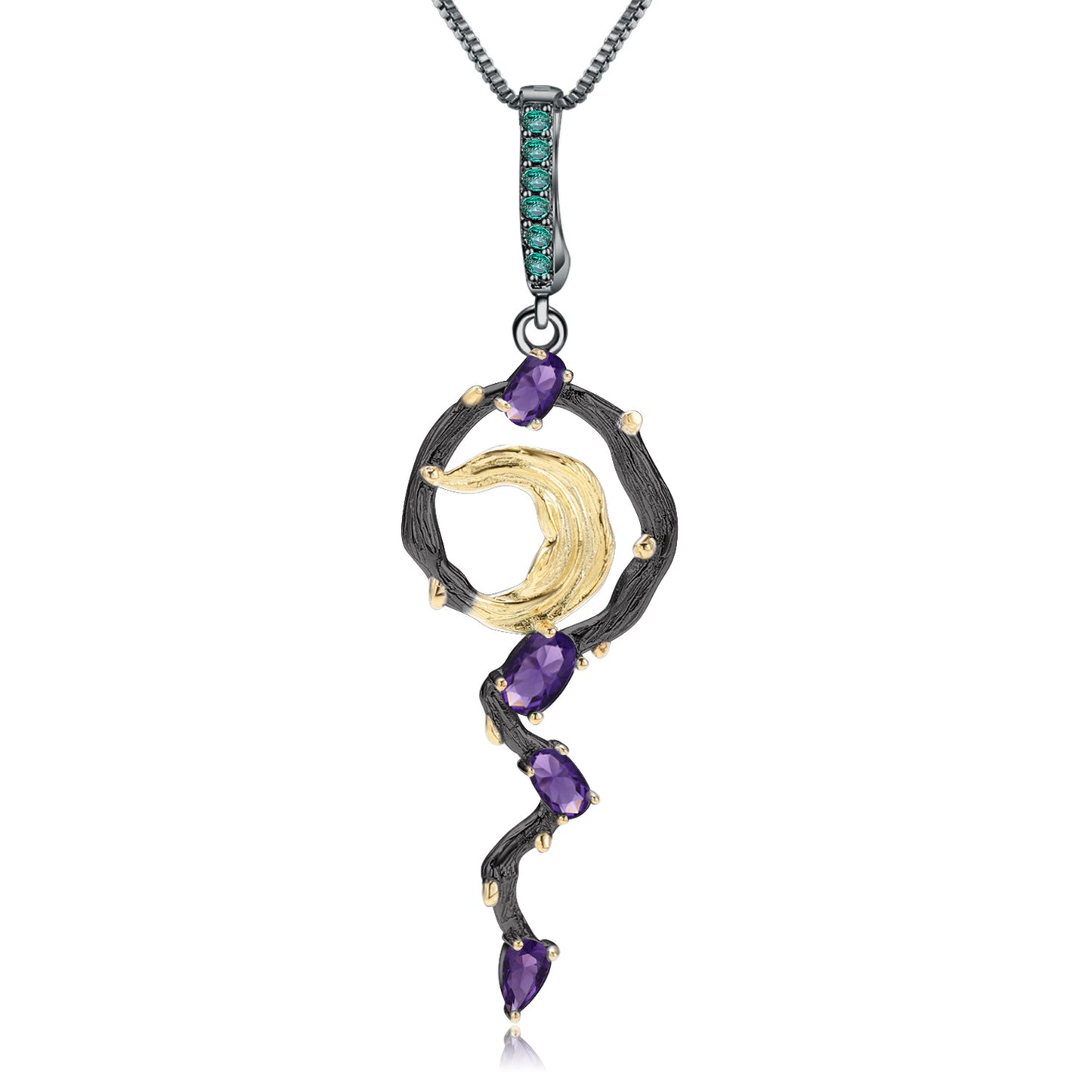 Secret Garden High-End Pendant Natural Style Designer Edition s925Sterling Silver Natural Gemstone Necklace Pendant