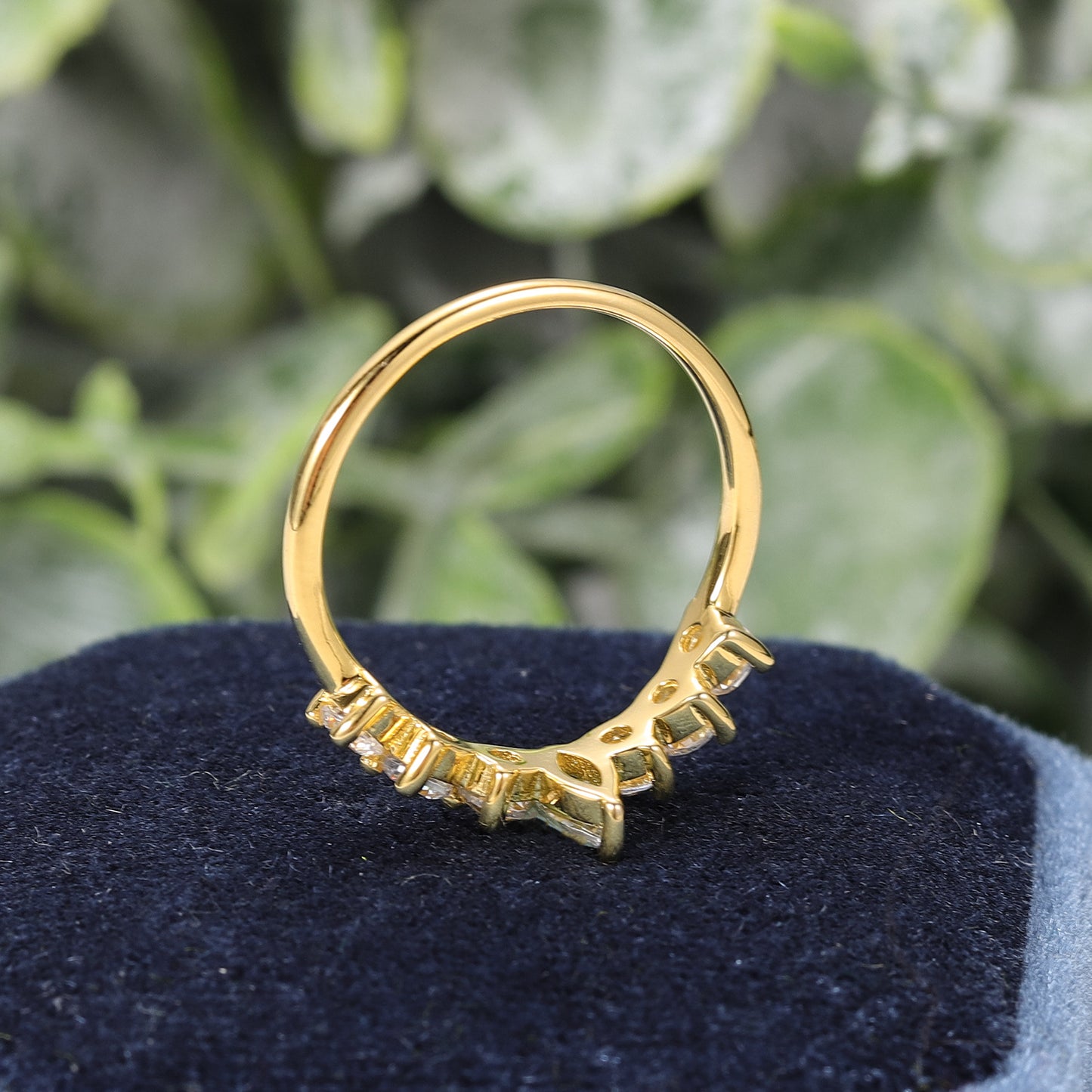 Korean Style Fashionable Hand-Shaping Moissanite Ring10/14/18k White Gold Rose Gold Yellow Gold Ring