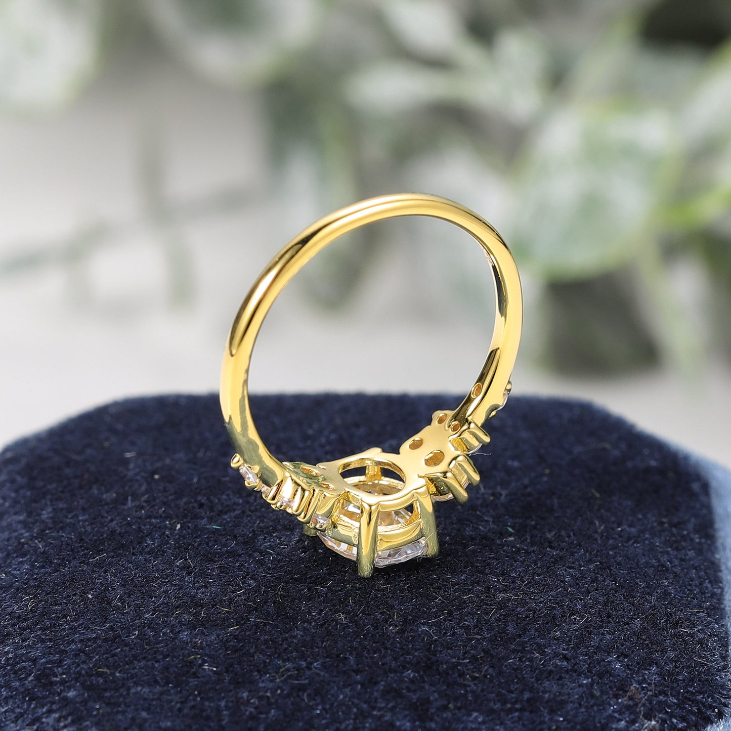 Advanced Sense ins Fresh Style1Carat Moissanite Ring10/14/18k White Gold Rose Gold Yellow Gold Ring