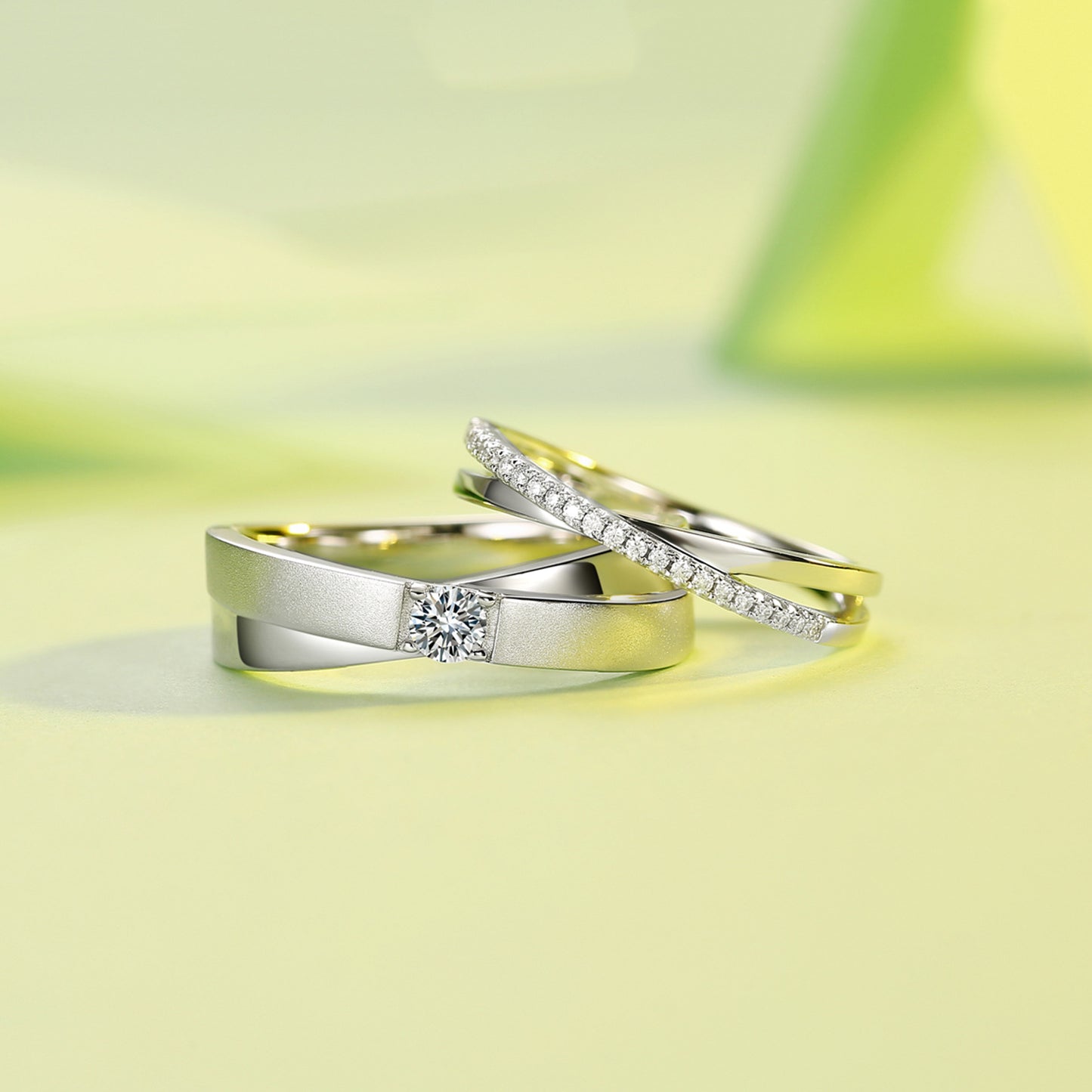 New Fashion Couple Couple Rings Moissanite Ring s925Sterling Silver Inlaid D Color Moissanite Ring Pairs