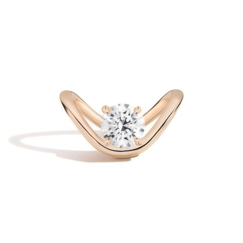 V Shape s925Sterling Silver Ring with Large Main Stone Wedding Band Customizable2Carat Moissanite Ring2025