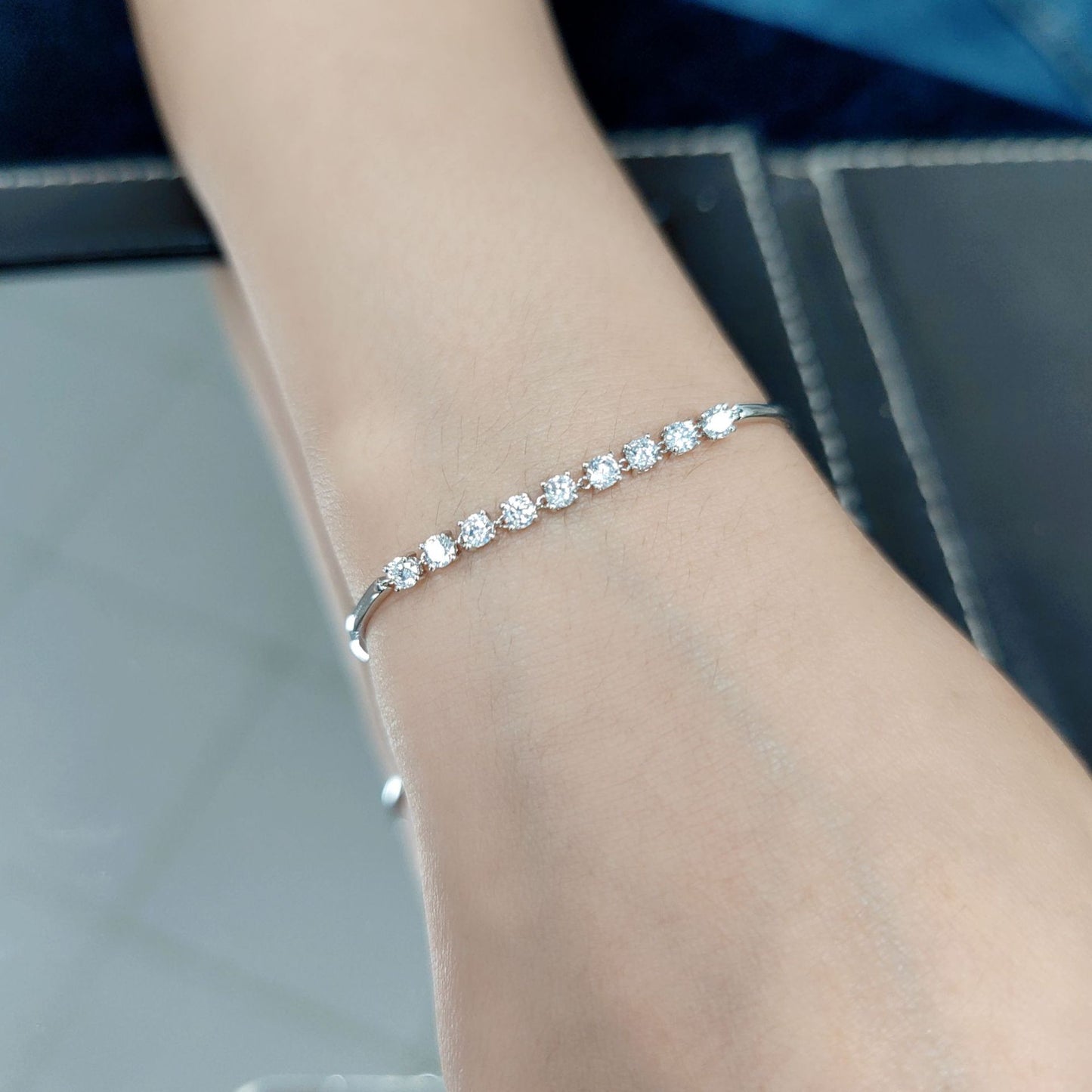 Light luxury temperament chic Single Row Diamond Bracelet9/10/14/18k Gold CVD/HPHT Lab-grown Diamond Bracelet