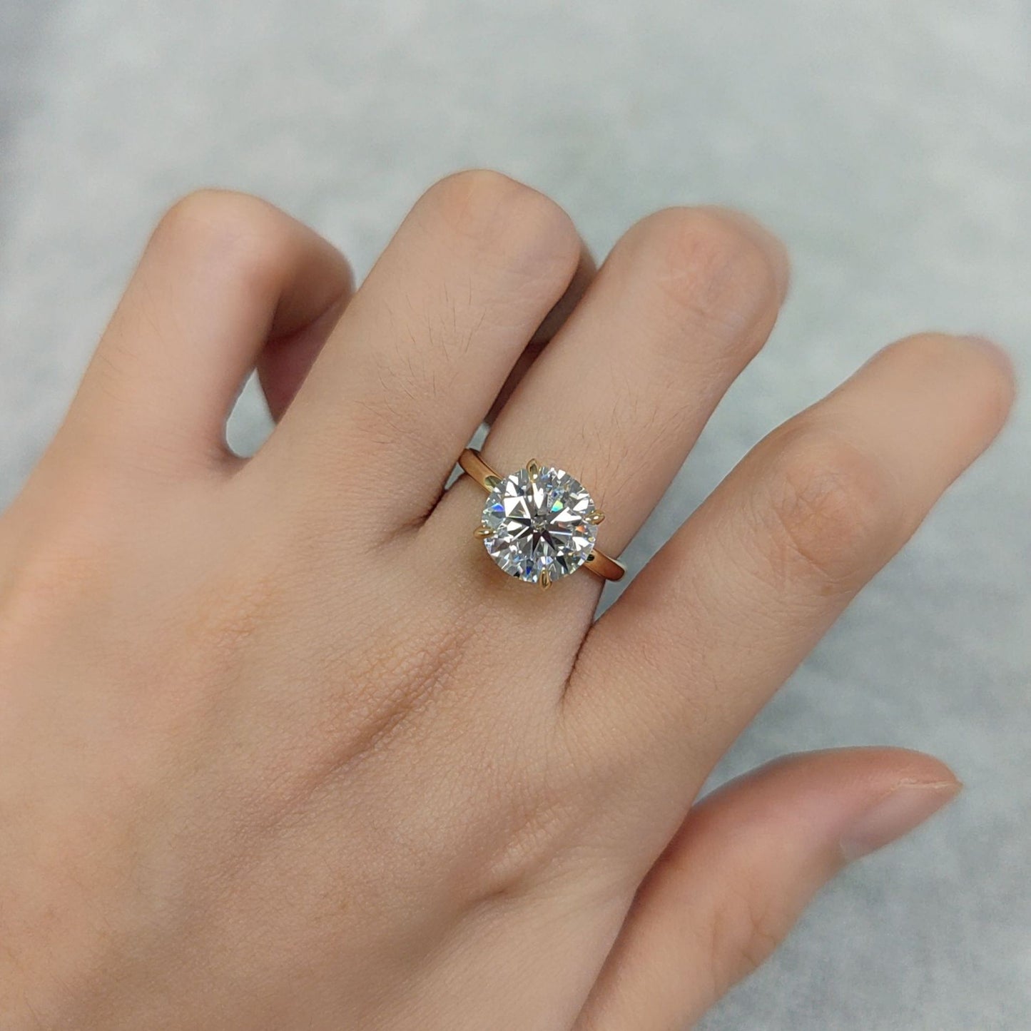 Minimalist High-Quality Brilliance4Carat Moissanite Wedding Ring Main Stone Pure9/10/14/18k Gold Ring