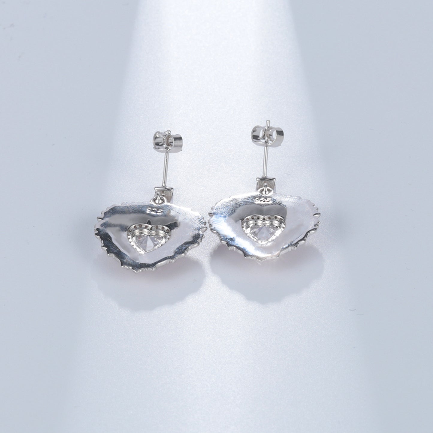 Designer Natural Garnet Earrings Heart-shaped Personalized Design s925Silver Color Gemstone Earrings