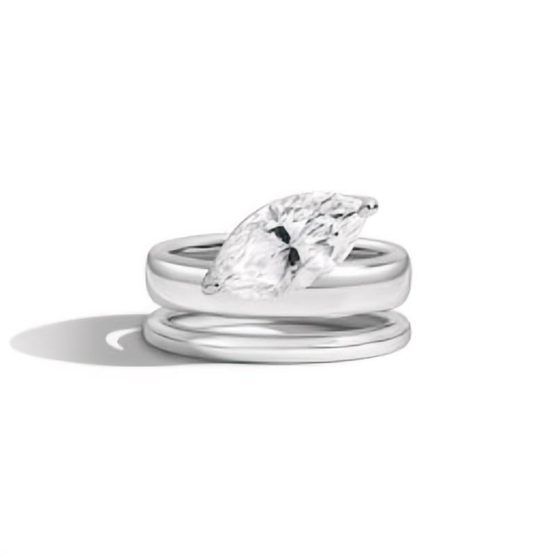 Bright2Carat Moissanite Ring Luxury Gift s925Sterling Silver Layered Ring Set