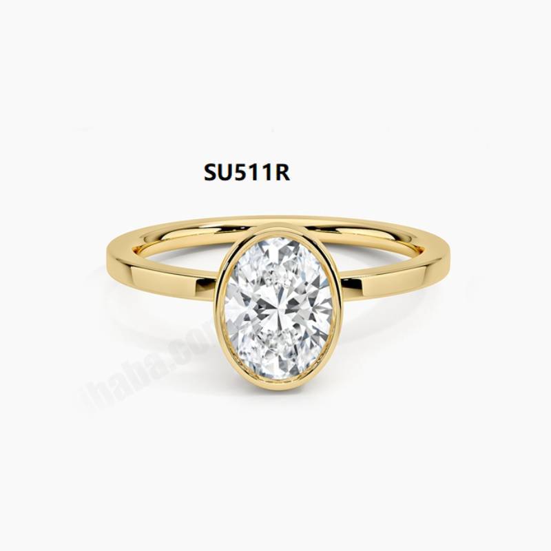 Minimalist Plain Band Ring9/10/14/18K Gold Inlaid with Moissanite1Carat Wedding Ring AU750Ring