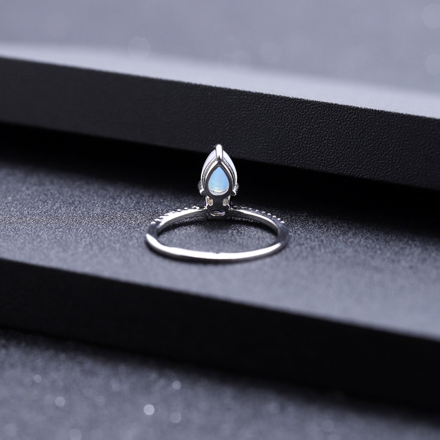 New Fashion Natural Gemstone Ring for Women Simple Temperament s925Sterling Silver Inlaid Opal Ring
