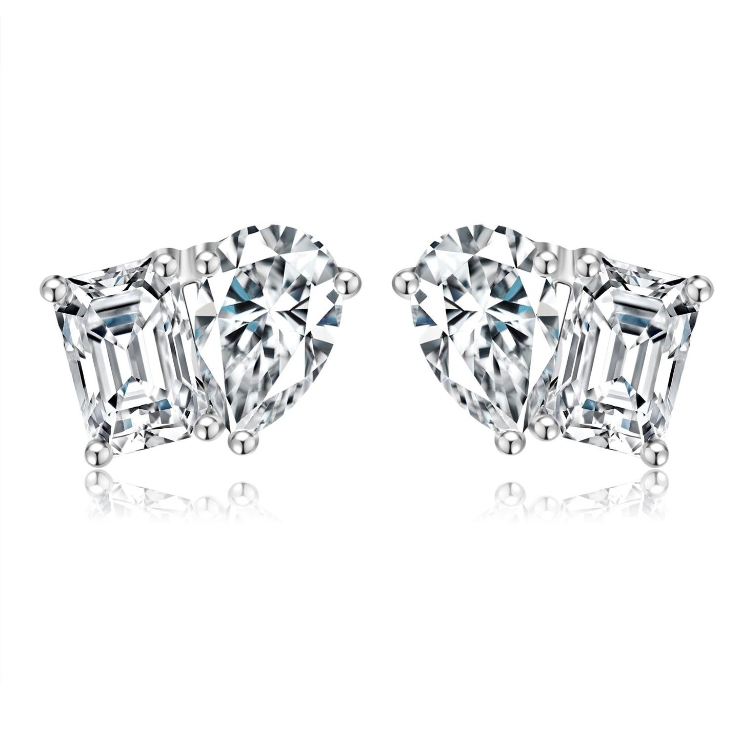 High-end Jewelry18k Gold Stud Earrings Inlaid with Cultivated Diamonds Trendy Y@M You and Me Gold Diamond Earrings for Women