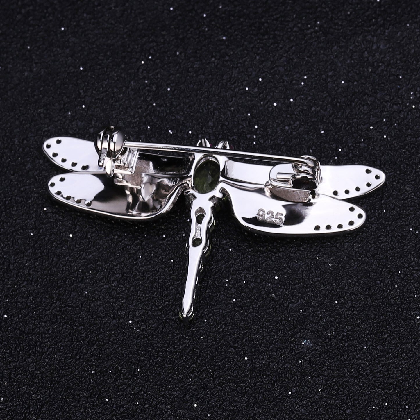 Designer Model Natural Colored Gems Brooch Dragonfly Design Classical Dignified s925Silver Natural Garnet Brooch
