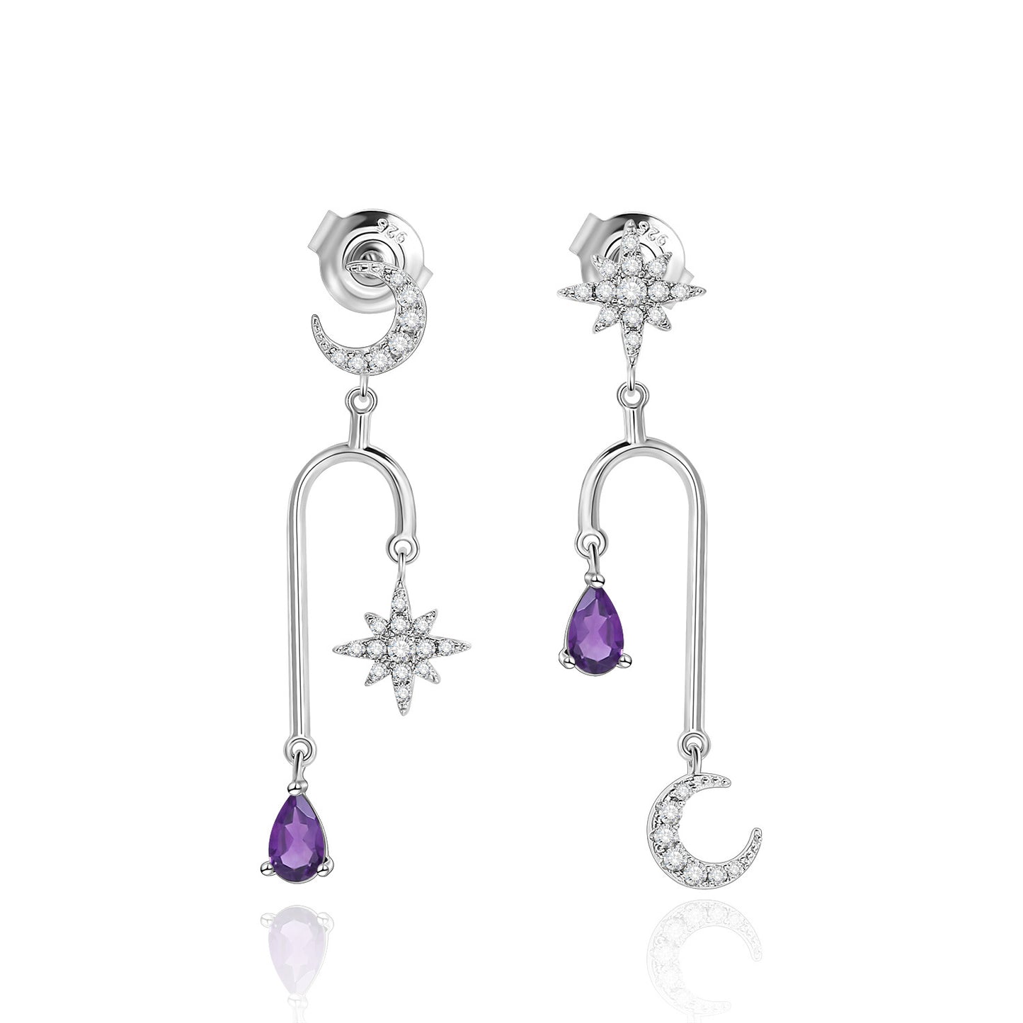 Unique Fashion Natural Gemstone Earrings Irregular Ear Jewelry S925Sterling Silver Plated18k Wholesale Gold Earrings