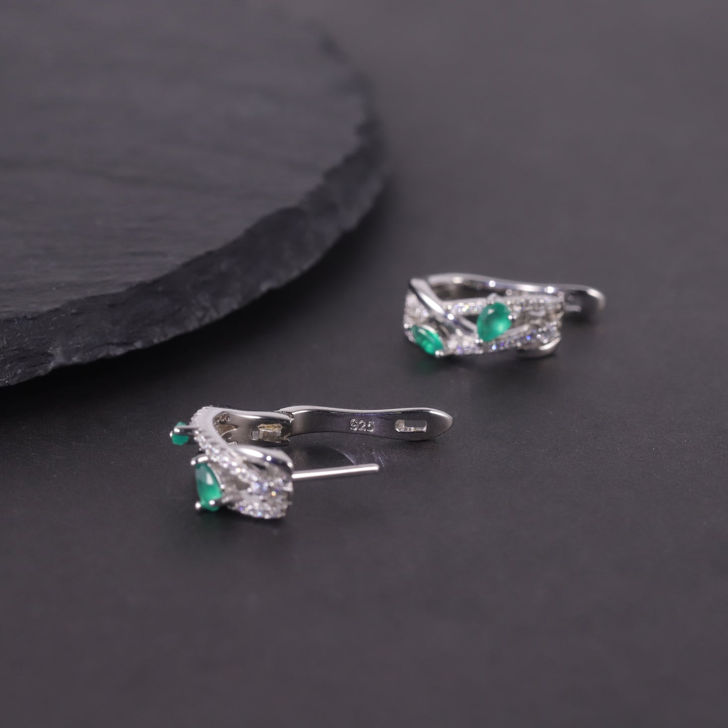 Small and Exquisite Natural Topaz Earrings s925Sterling Silver Cluster Green Chalcedony Colorful Gemstone Earrings Niche