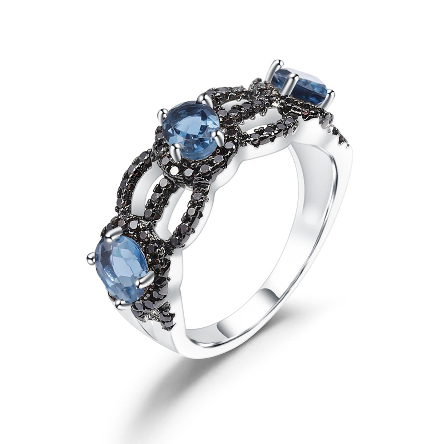 Luxurious and High-end Natural Yellow Crystal Ring with Design Sense Prosperous Series s925Silver Inlaid Natural Gemstone Ring