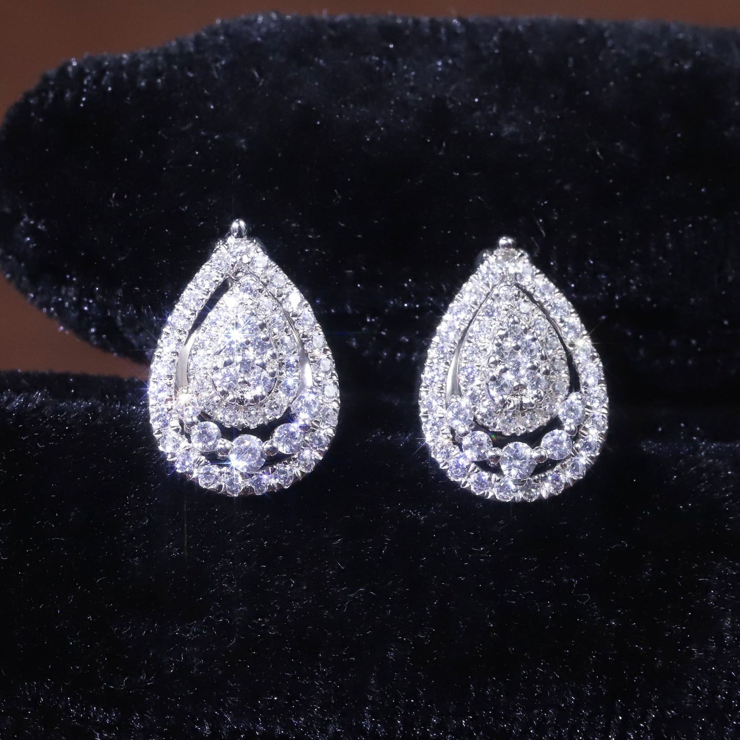 Versatile Luxurious Cluster Diamond Earrings with Multiple Wearing Styles9/10/14/18k Gold Cultivated Diamond Earrings