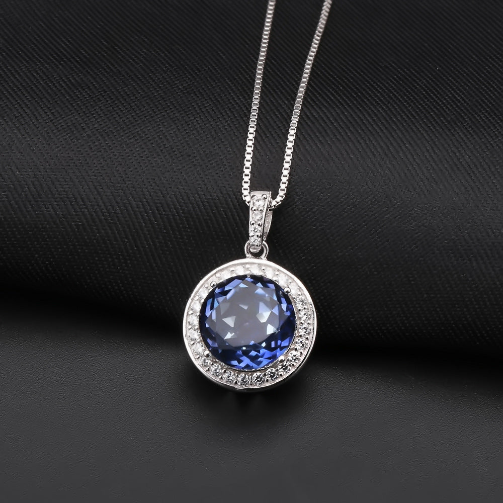 Light Luxury s925Silver Green Agate Pendant In Stock Direct Supply Fashion High-end Inlaid Natural Gemstone Necklace Pendant