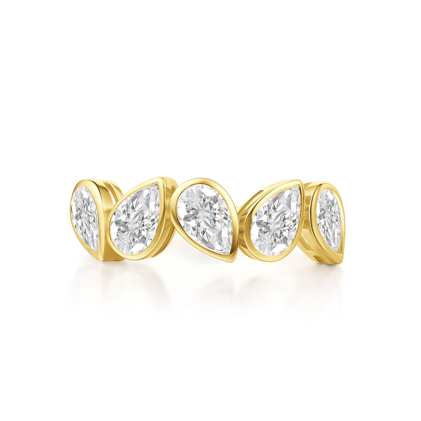 ins Wind9/10/14k Gold Ring with Small Diamond Inlay in Water Drop Shape18k Gold Inlaid Cultivated Diamond Ring Platinum Setting