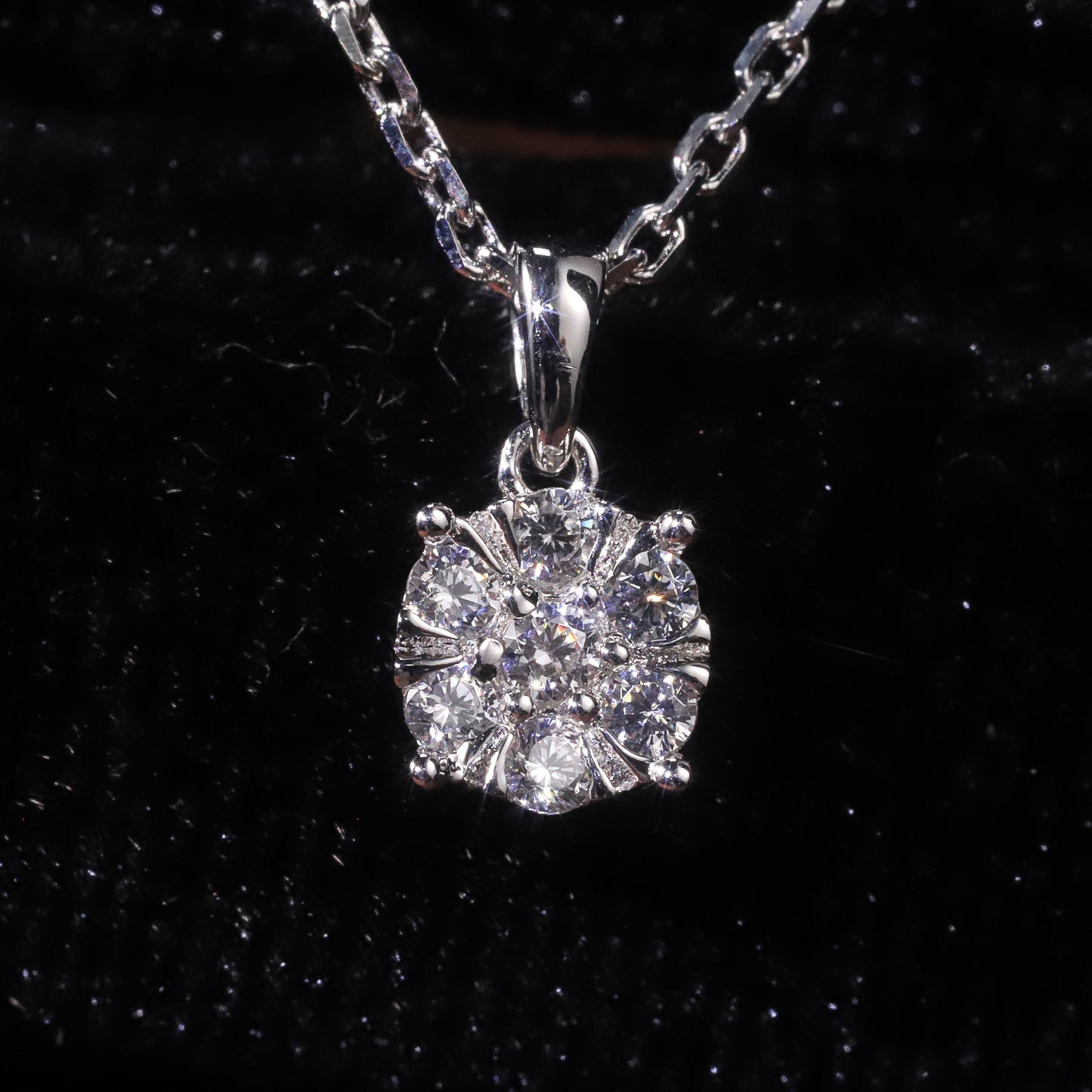 Light Luxury chic Fengqun Inlaid Crushed Diamond Cultivated Diamond Pendant9/10/14/18k White Gold Rose Gold Yellow Gold Necklace