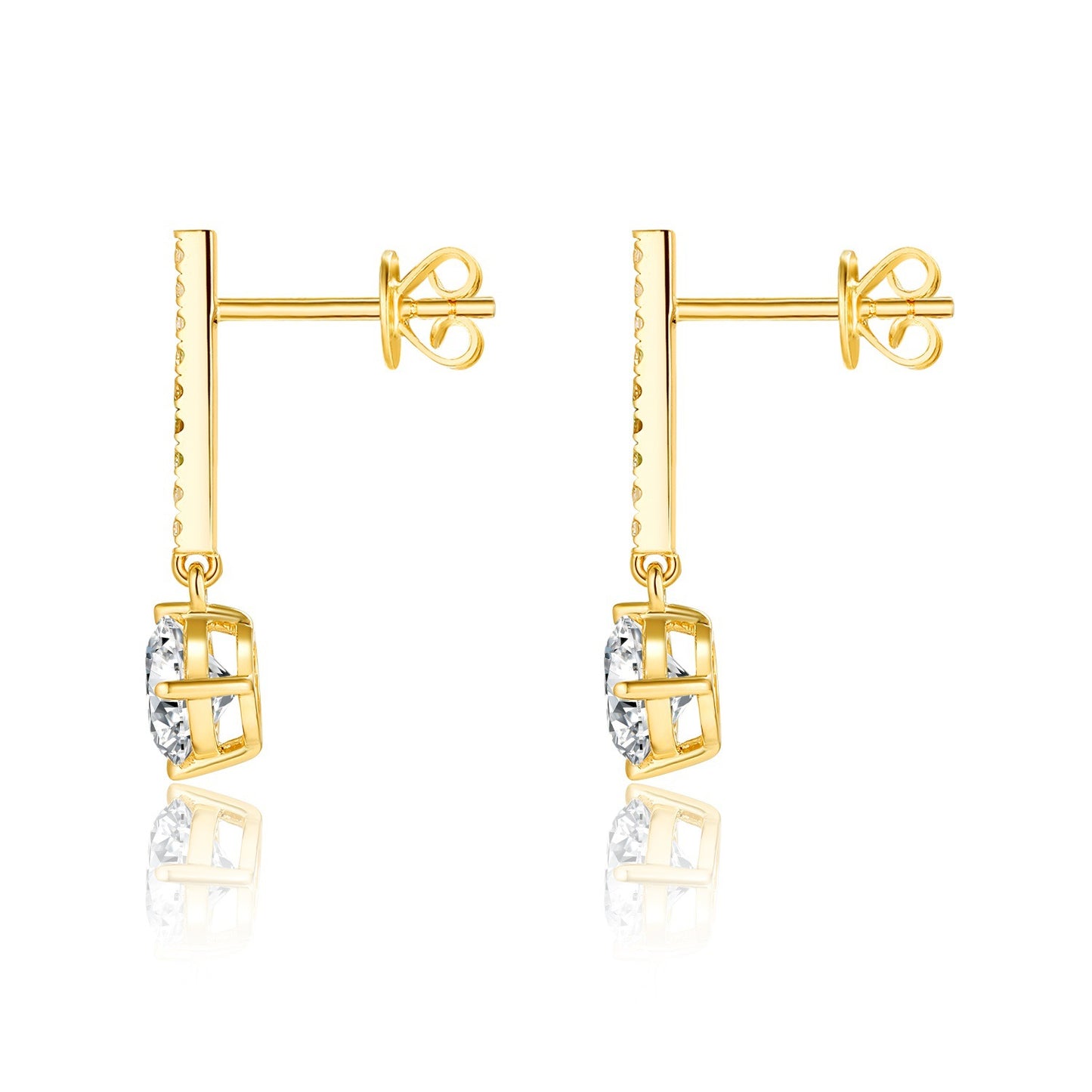Luxurious Round Cultivated Diamond Stud Earrings14k Gold Inlaid Genuine Diamond Earrings k Gold Diamond0.5Carat Earrings