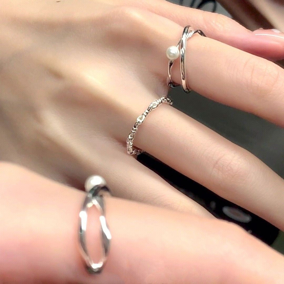 s925Silver Pearl Ring for Women, Niche Design, Simple Band Ring