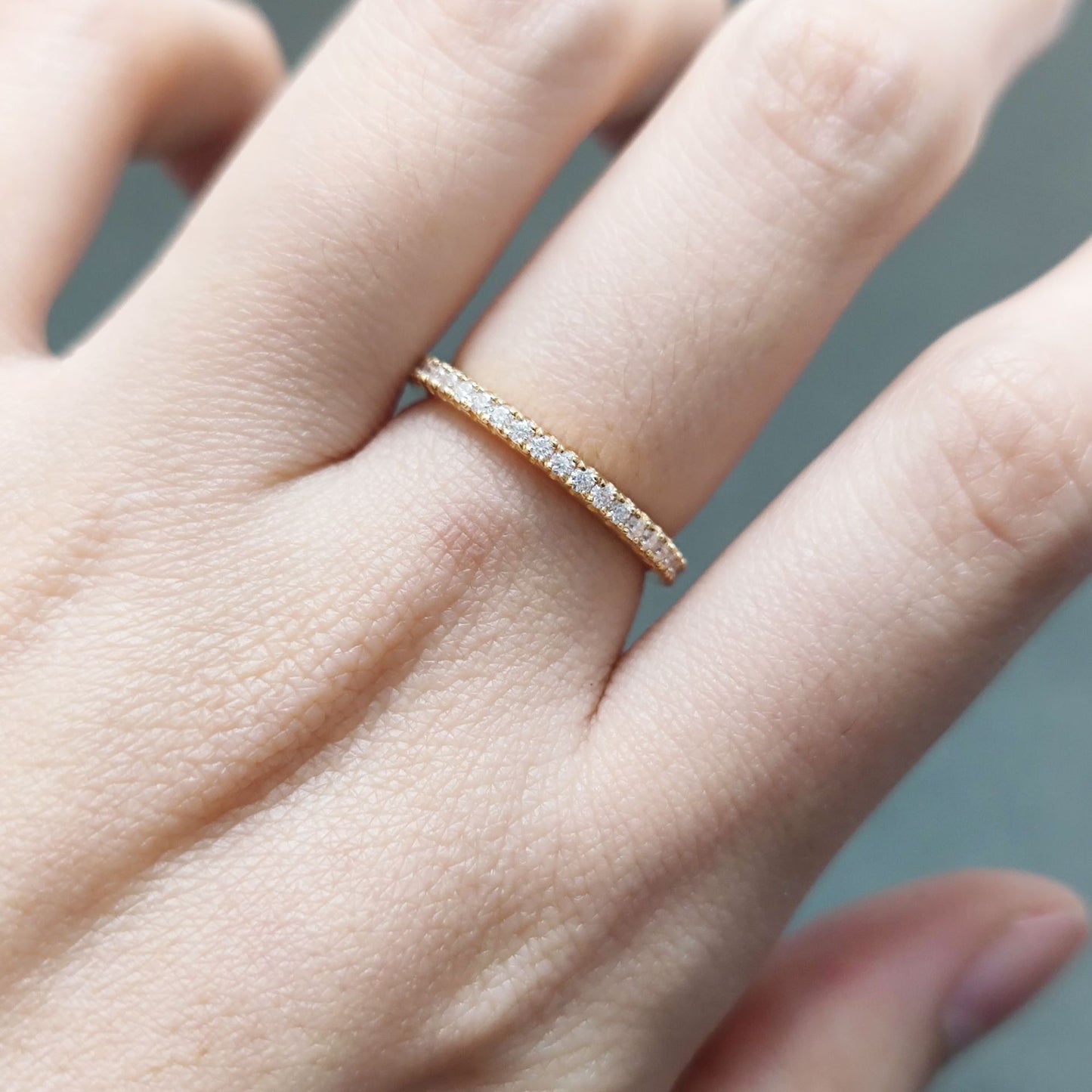 Simple ins Wind18K Rose Gold Ring Moissanite Ring Custom Pure9/10/14K White Gold Ring